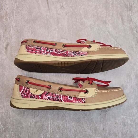 Sperry Slip On Loafers Size 7.5 Tan Leather Preppy Nautical Comfort Boat Shoes - Picture 5 of 10